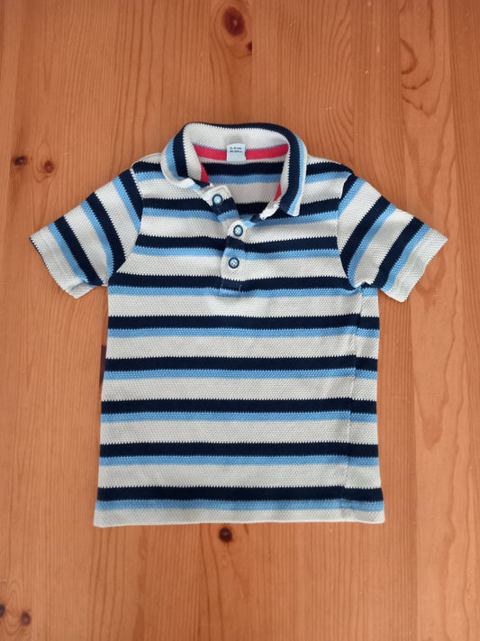 Textured Striped Polo Style Top - Boys 3-4 years - TU
