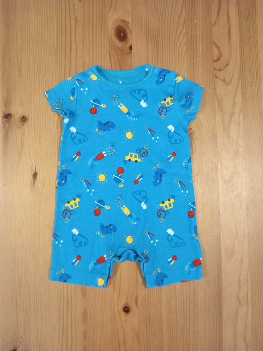 Blue Pictures Short Sleeve Romper - Boys 3-6 months - Mothercare