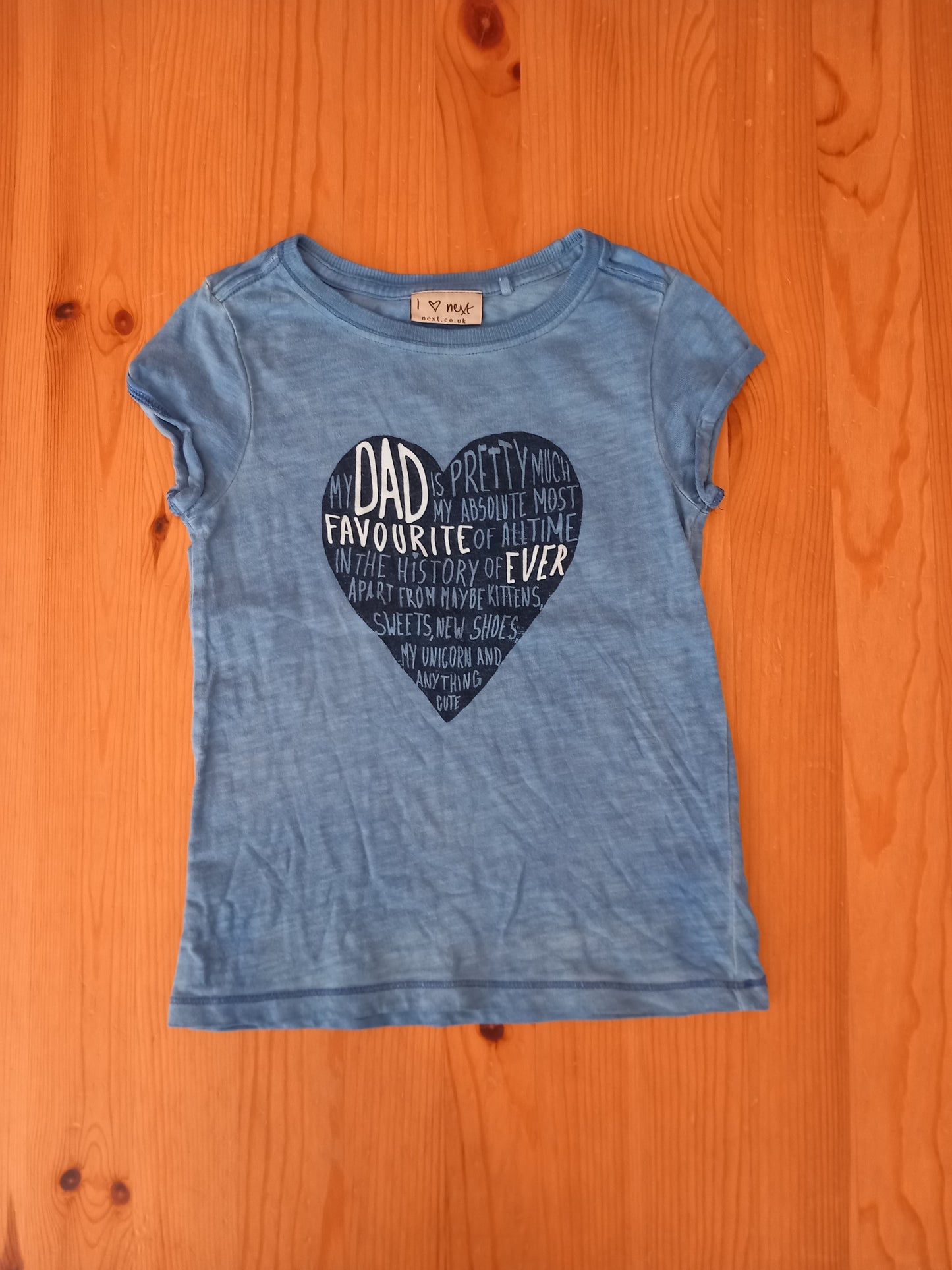 Blue Distressed Look Dad T-shirt - Girls 3 years - Next