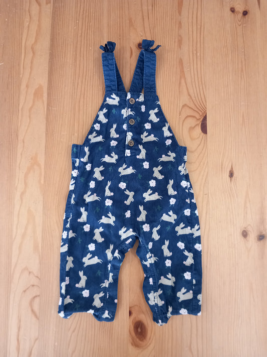 Fine Corduroy Rabbits Dungarees - Girls 3-6 months - M&S