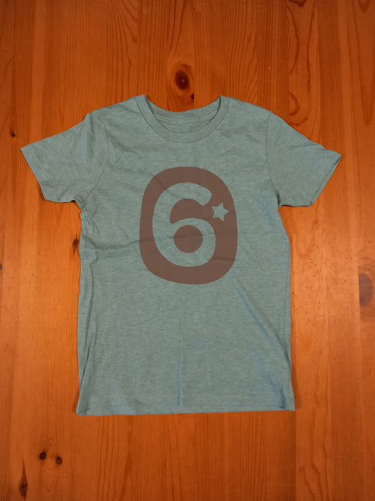 Light Green '6' T-Shirt - Boys 7-8 years - Brand Unknown