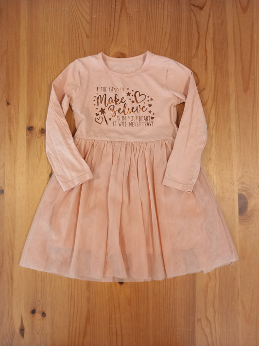 Light Pink 'Land Of Make Believe' Dress - Girls 5-6 years - Brand unknown