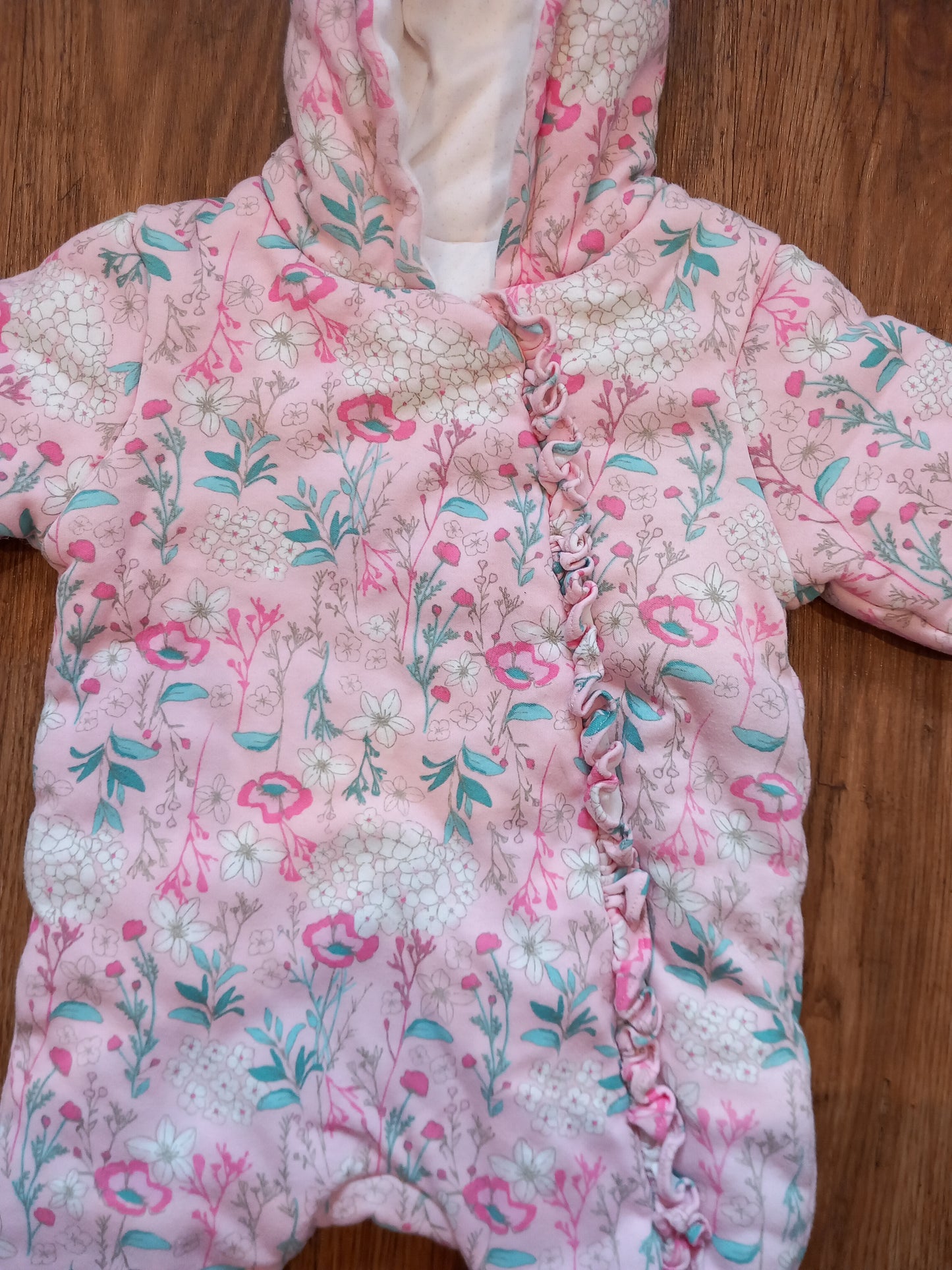 Pink Floral Pramsuit - Girls 6-9 months - Mini Club