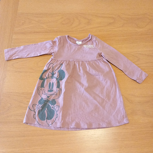 Minnie Mouse Long Sleeve Pink Dress - Girls 9-12 months - Disney Baby