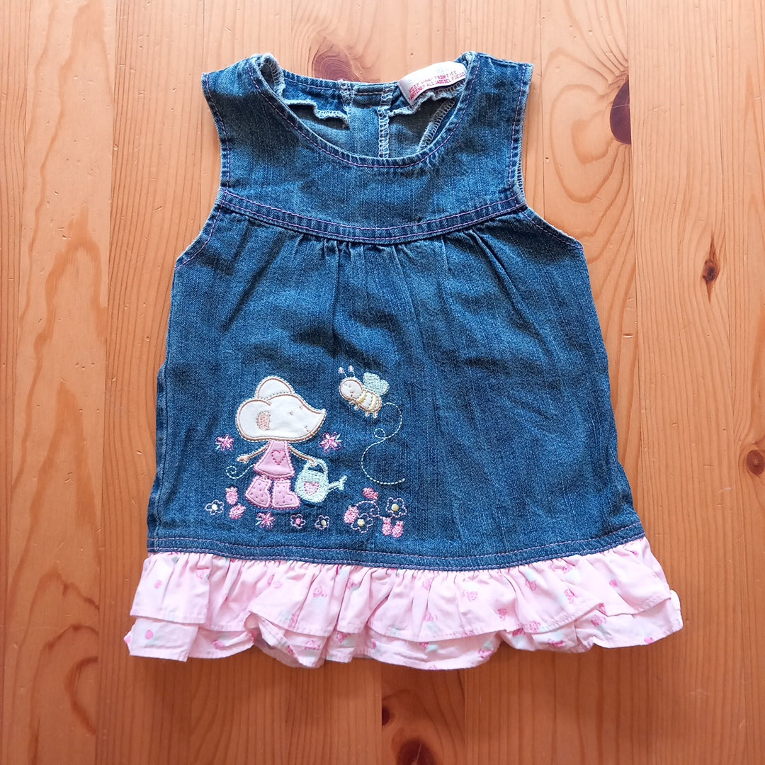 Denim Mouse Dress - Girls 3-6 months - Early Days