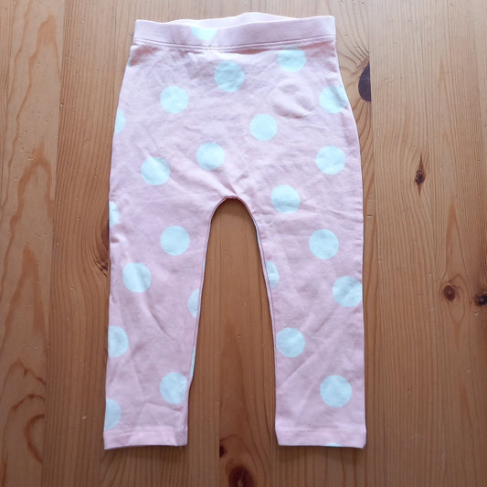 Pink With White Spot Leggings - Girls 9-12 months - George