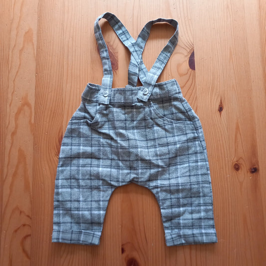 Grey Patterned Smart Dungarees - Boys 0-3 months - George