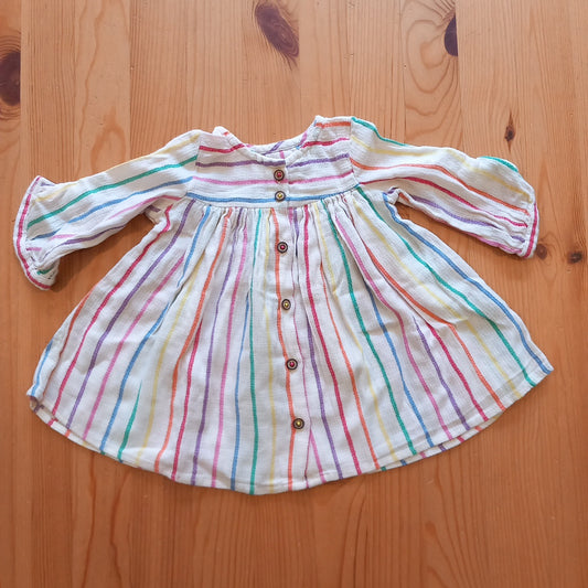 Colourful Striped Long Sleeve Lightweight Dress - Girls 3-6 months - Next