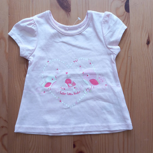 Light Pink 'Hello Little Birdie' T-Shirt - Girls 3-6 months - George