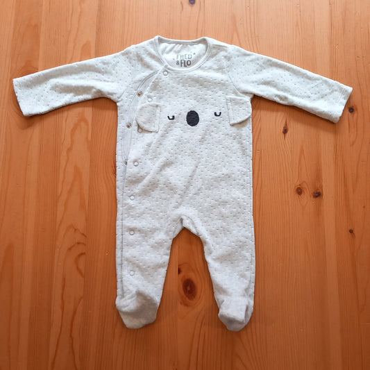 Light Grey Koala Velvet Feel Sleepsuit - Unisex 3-6 months - Fred & Flo