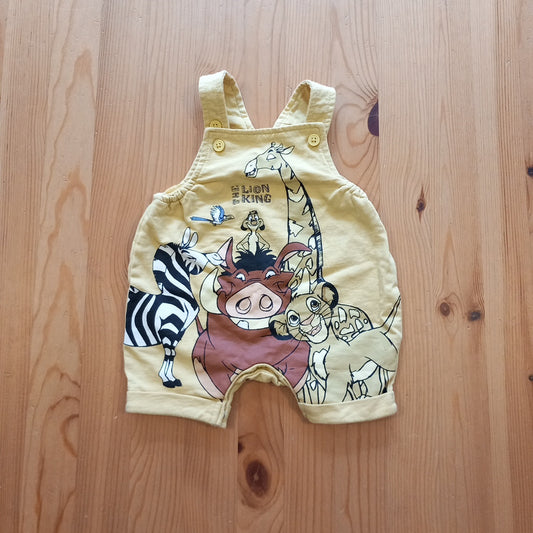 Yellow Lion King Dungarees - Unisex 3-6 months - Primark