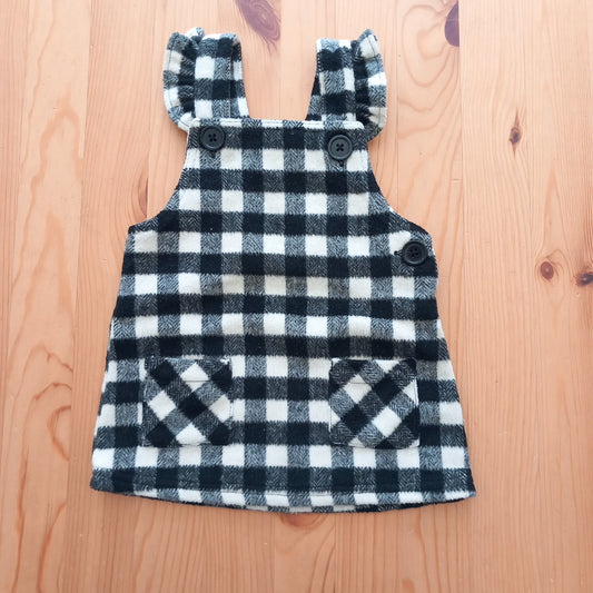 Black and White Soft Feel Pinafore Dress - Girls 3-6 months - F&F