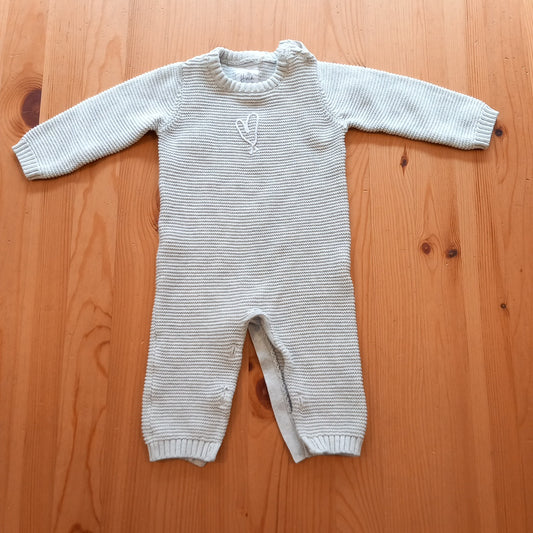 Grey Knitted Heart Romper - Girls 6-9 months - Mrs Hinch for F&F