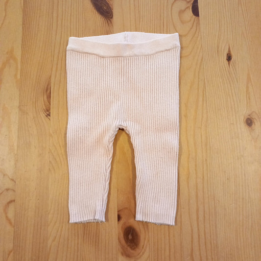 Light Pink Ribbed Leggings (some light washwear) - Girls 3-6 months - F&F