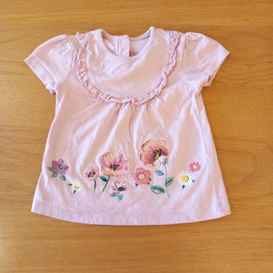 Pink Floral T-Shirt - Girls 9-12 months - Nutmeg