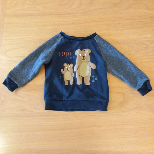 Navy Forest Friends Sweatshirt (some light washwear) - Boys 9-12 months - Primark