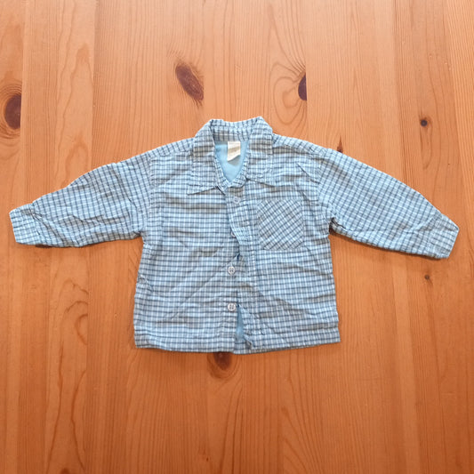 Blue and White Lined Pyjama Shirt - Boys 6-12 months - Tiny Ted