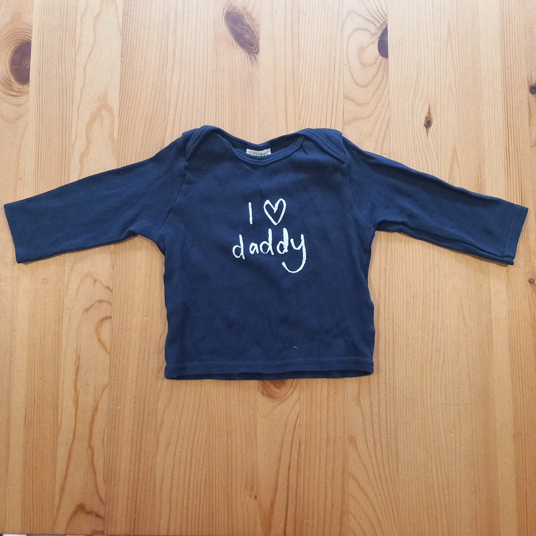 'I Love Daddy, Daddy Loves Me' Navy Long Sleeve Top - Unisex 9-12 months - Babble boom