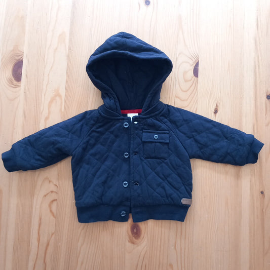 Navy Padded Button Up Jacket - Unisex 0-3 months - Jasper Conran Junior