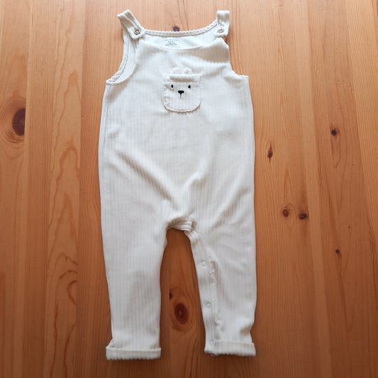 Cream Ribbed Soft Feel Dungarees - Unisex 12-18 months - Primark