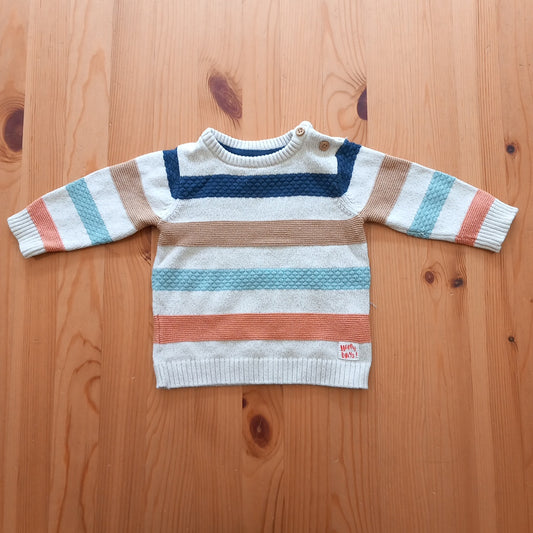 Striped Knitted Jumper - Boys 3-6 months - F&F