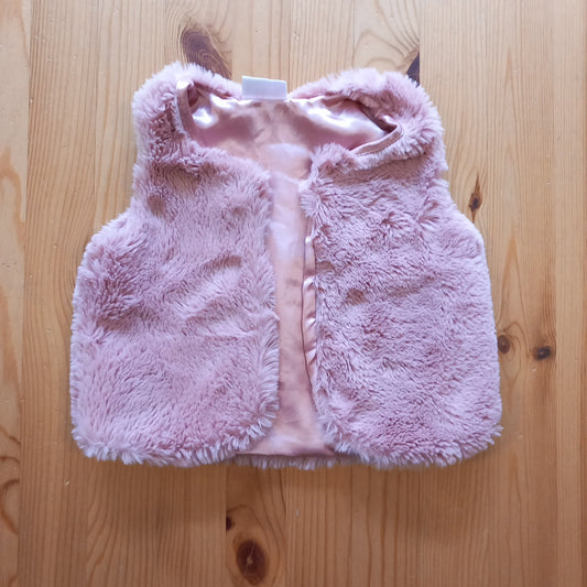 Pink Furry Gilet - Girls 12-18 months - So Cute