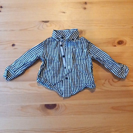 Black and White Checked Long Sleeve Shirt - Boys 12-18 months - Nutmeg