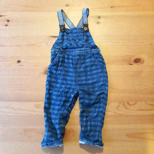 Denim Squares Lined Dungarees - Boys 12-18 months - Matalan