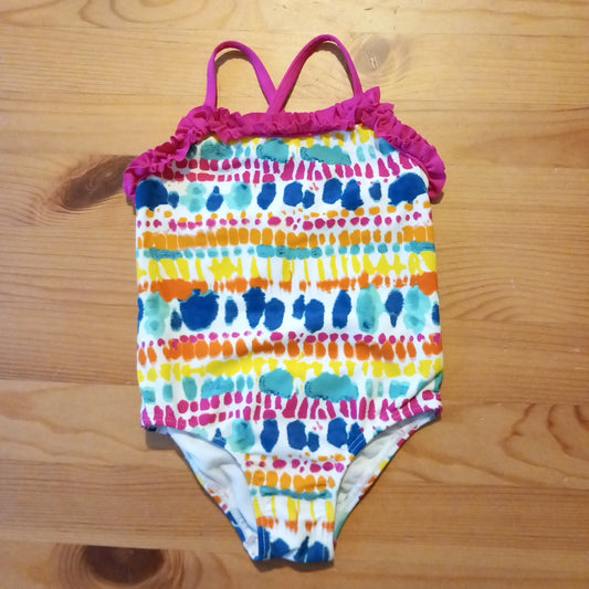 Colourful Pink Ruffle Swimsuit - Girls 9-12 months - Matalan