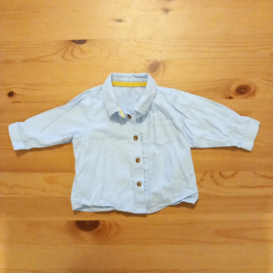 Light Blue Long Sleeve Shirt - Boys 3-6 months - M&S