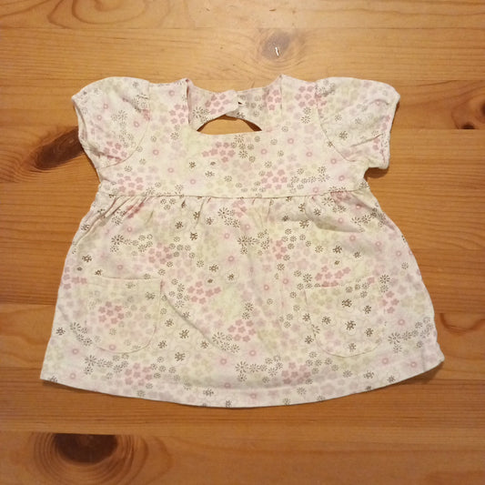 Pink Flowers Short Sleeve Top - Girls 3-6 months - Matalan