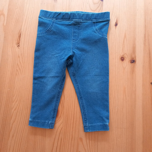 Blue Denim Style Jeggings - Girls 6-9 months - F&F