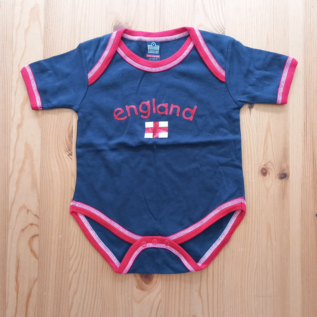 Navy 'England' Short Sleeve Bodysuit - Boys 6-12 months - Admiral