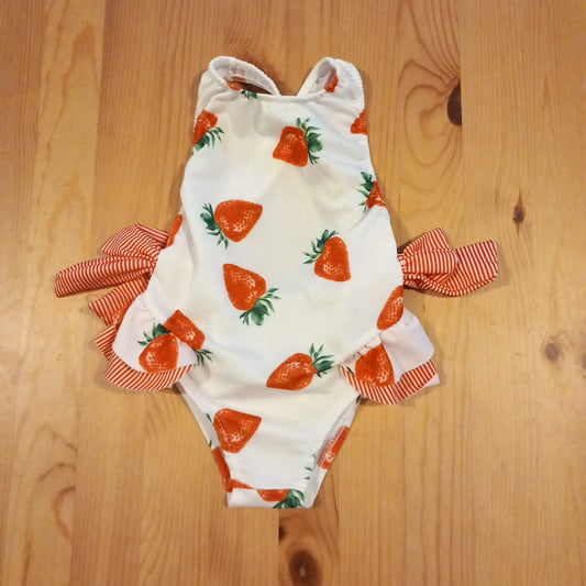 Strawberries With Bows Swimsuit - Girls no size