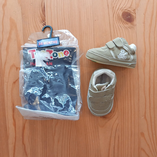 Beige Velcro ToeZone Shoes - Boys 3-6 months - Matalan