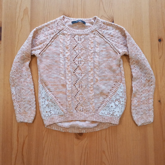 Light Orange And White Knitted Jumper - Girls 5-6 years - George