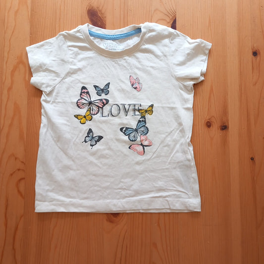 Cream Butterflies 'Love' T-Shirt - Girls 4-5 years - Primark