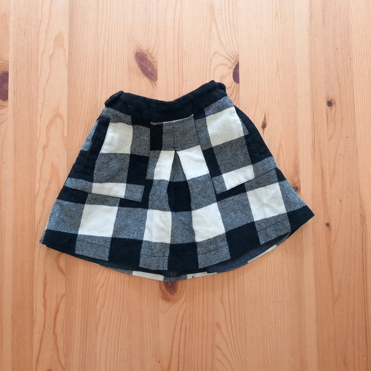 Black And White Lined Skirt With Adjustable Waistband - Girls 6 years - Next