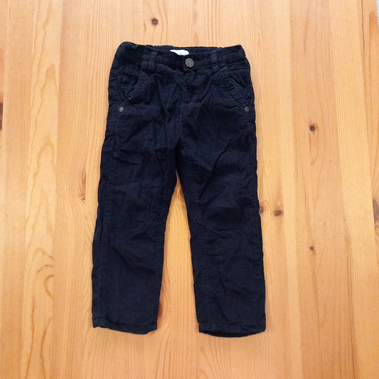 Navy Corduroy Trousers With Adjustable Waistband - Boys 2-3 years - Blue Zoo