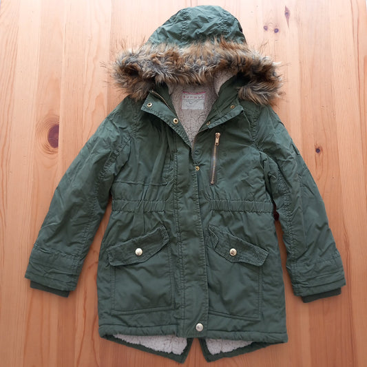 Playwear - Green Coat With Furry Lining - Girls 7-8 years - Nutmeg