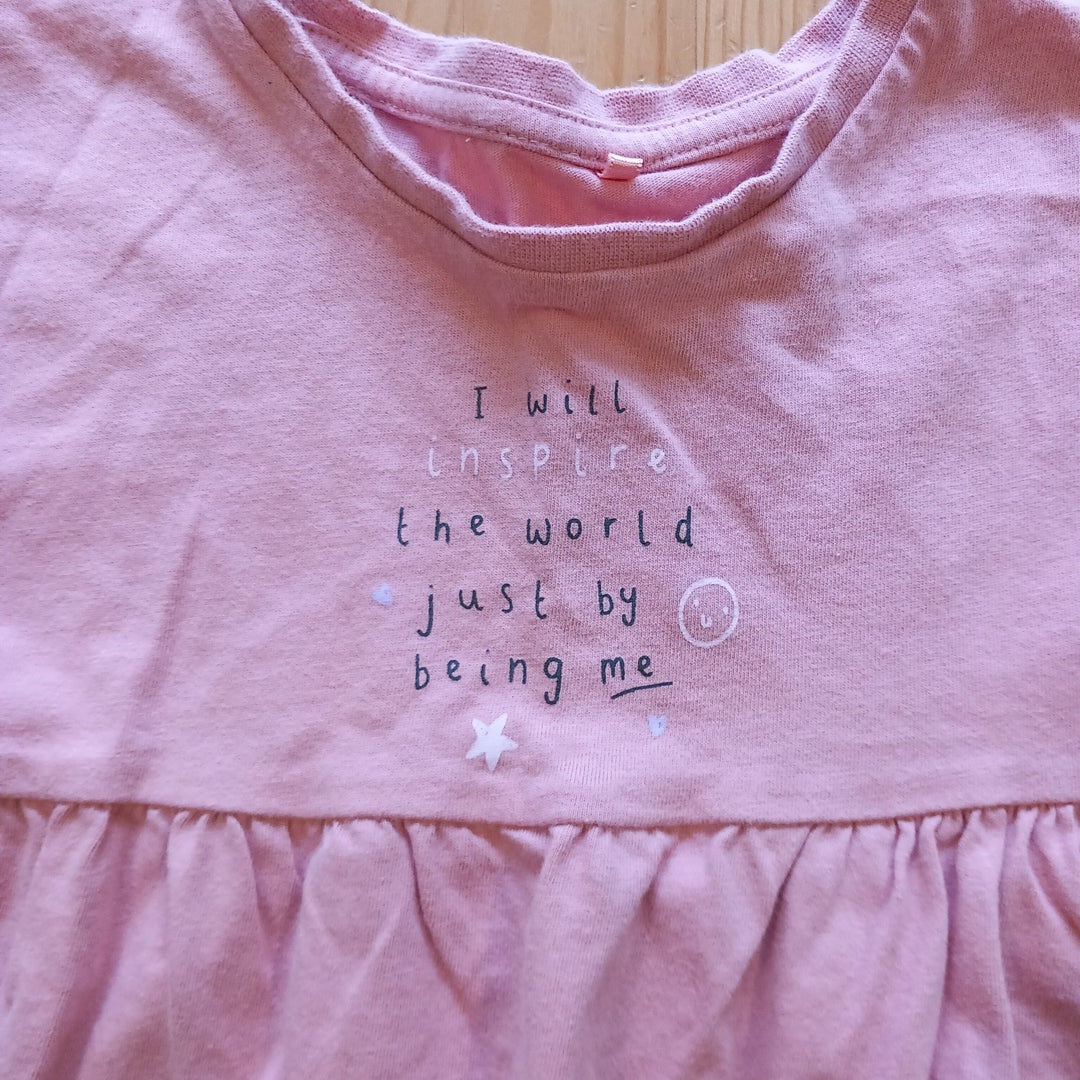 Pink Long Sleeve Top With Message - Girls 6-7 years - George