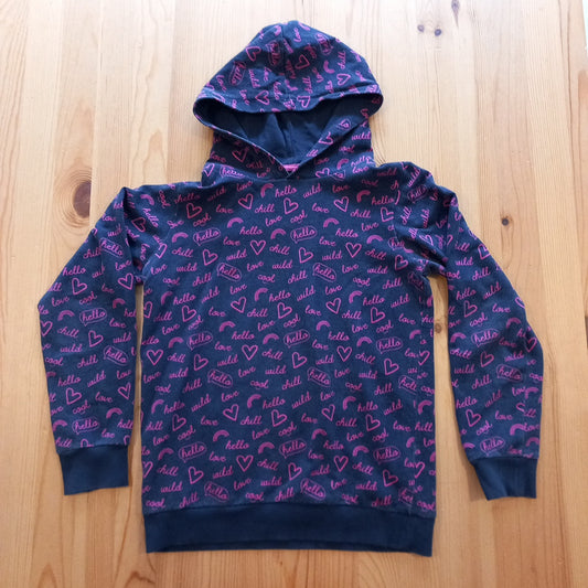 Pink Words Hoodie (some washwear) - Girls 10-11 years - Bluezoo