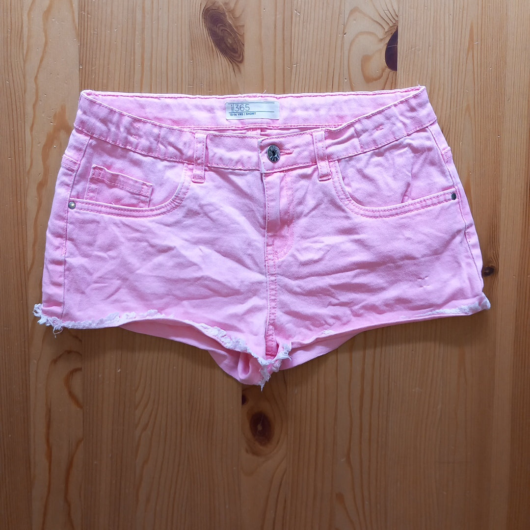 Bright Pink Distressed Look Short Shorts - Girls 13-14 years - Peacocks