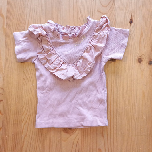 Pink 'Lovely' Ribbed T-Shirt - Girls 6-9 months - River Island