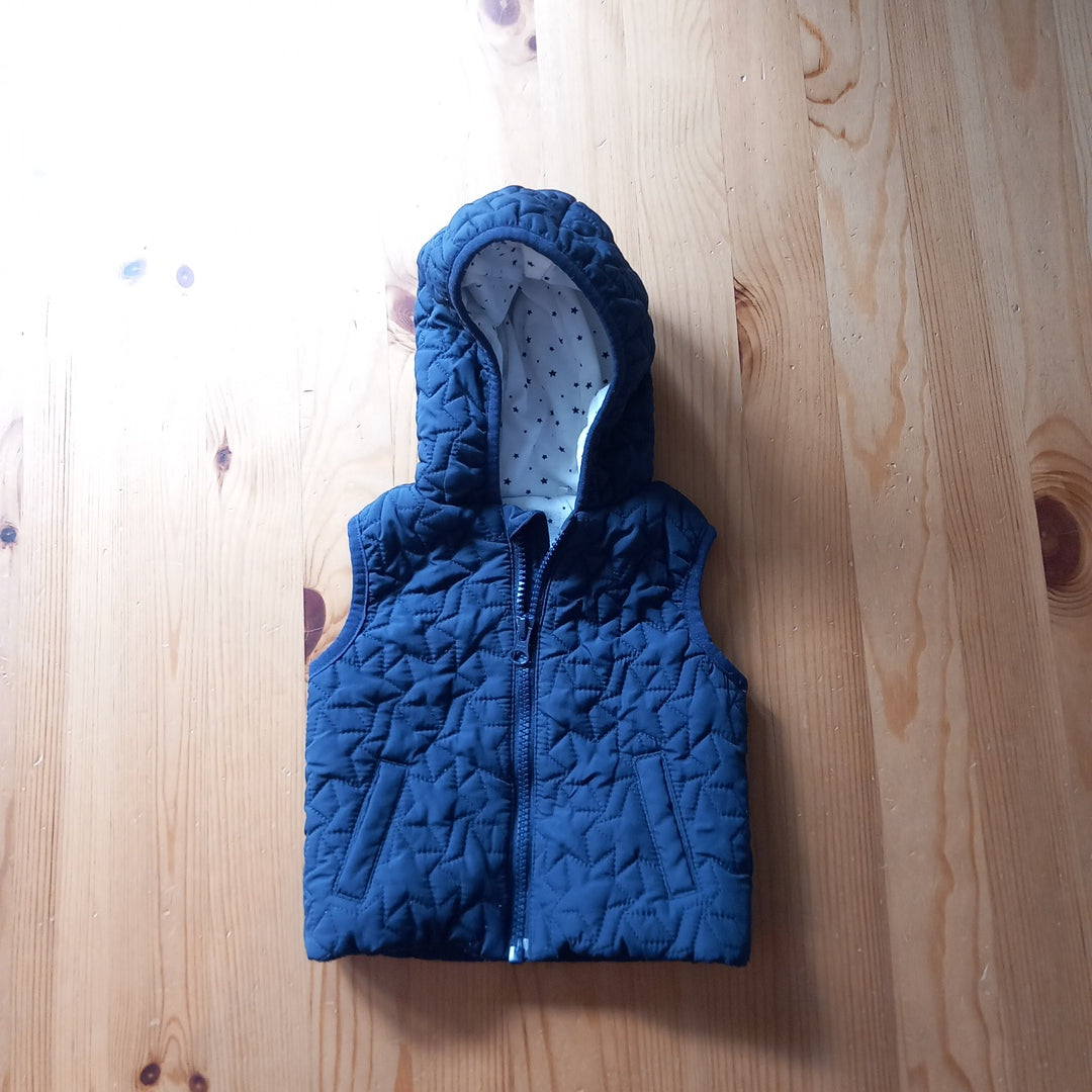 Navy Hooded Gilet - Unisex 0-3 months - TU