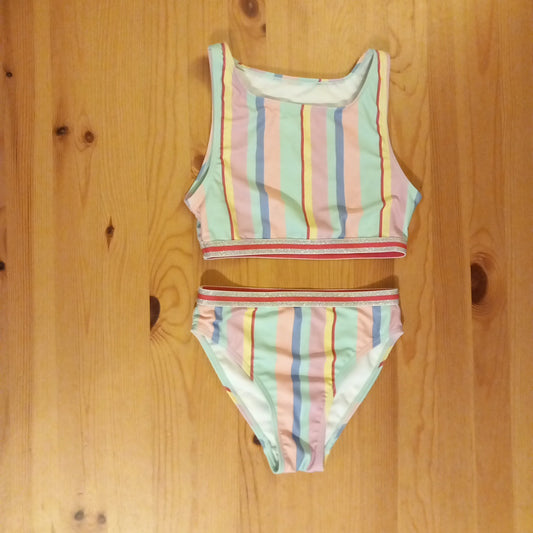 Pastel Striped Bikini - Girls 10-11 years - Home Bargains