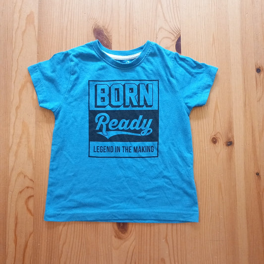 Blue 'Born Ready' T-Shirt (some light washwear) - Boys 2-3 years - Primark