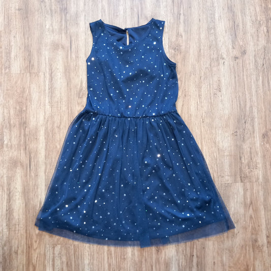 Navy Stars Dress With Net Layer - Girls 11-12 years - Nutmeg