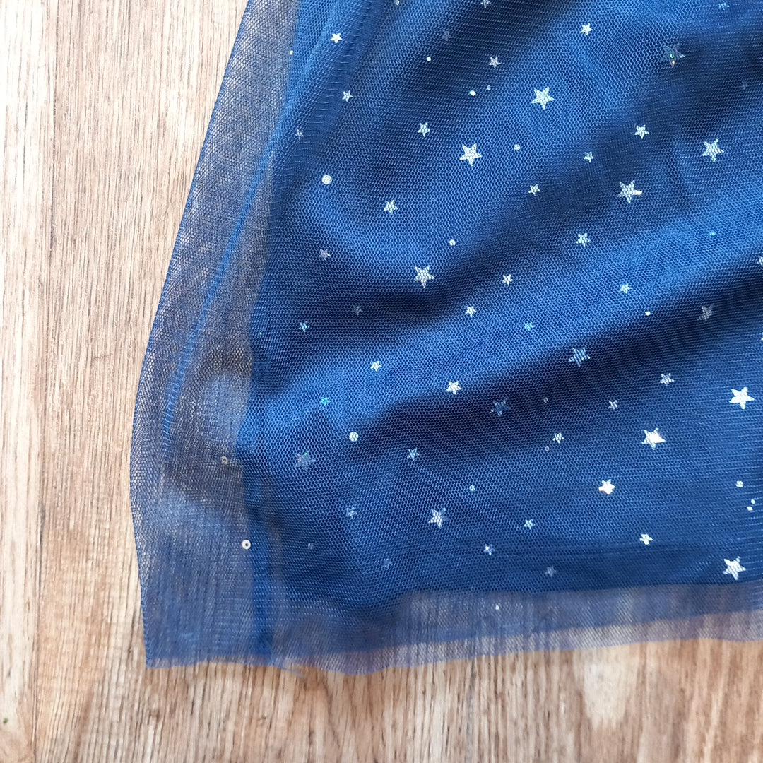Navy Stars Dress With Net Layer - Girls 11-12 years - Nutmeg