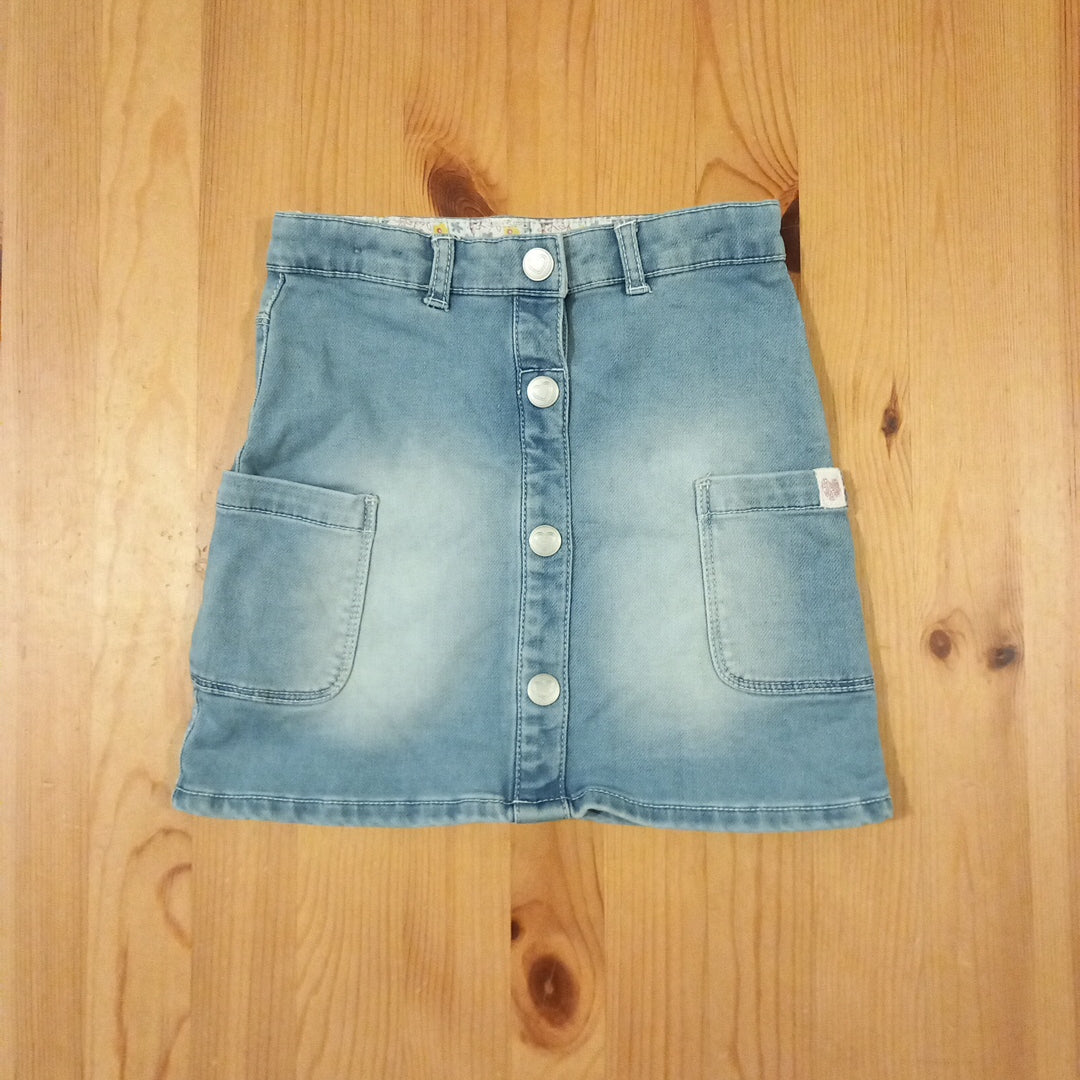 Denim Skirt With Adjustable Waistband - Girls 5-6 years - Nutmeg
